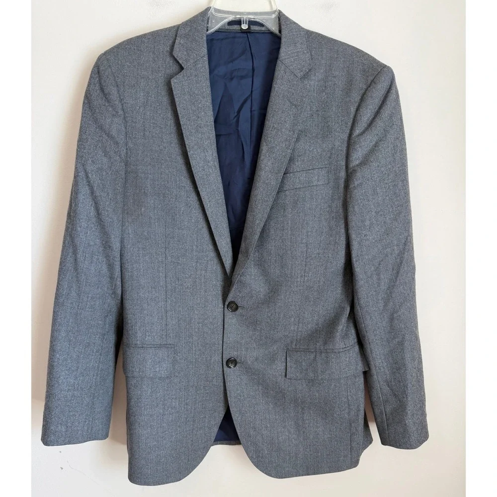 J.Crew Ludlow Blazer Men 38R Sportcoat Gray Vitale Barberis Canonic Italian Wool